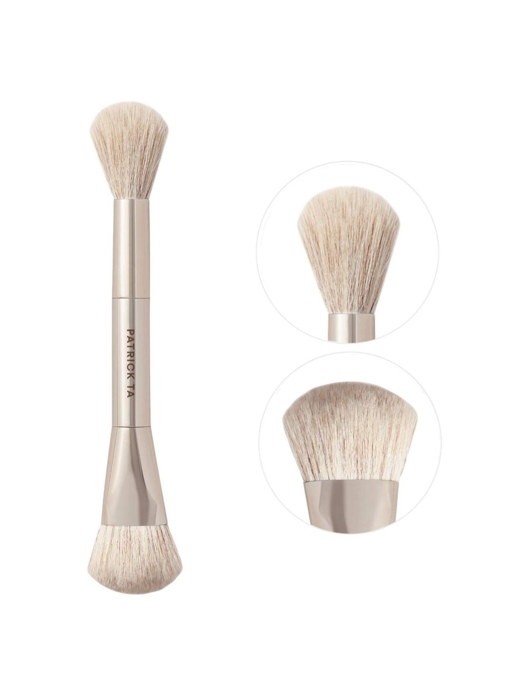 Patrick Ta Double-Ended Face Brush in Champagne Beige